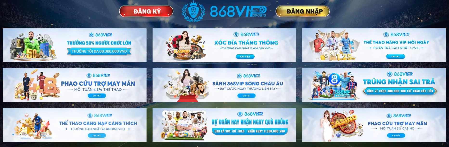 868VIP là nhà cái cá cược trực tuyến thể thao uy tín nhất